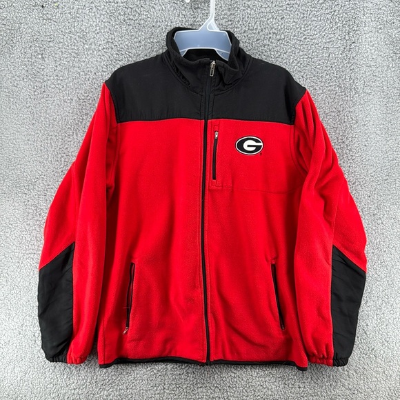 Genuine Stuff UGA Georgia Fleece Zip-Up Jacket Men's Sz Medium - Picture 1 of 3